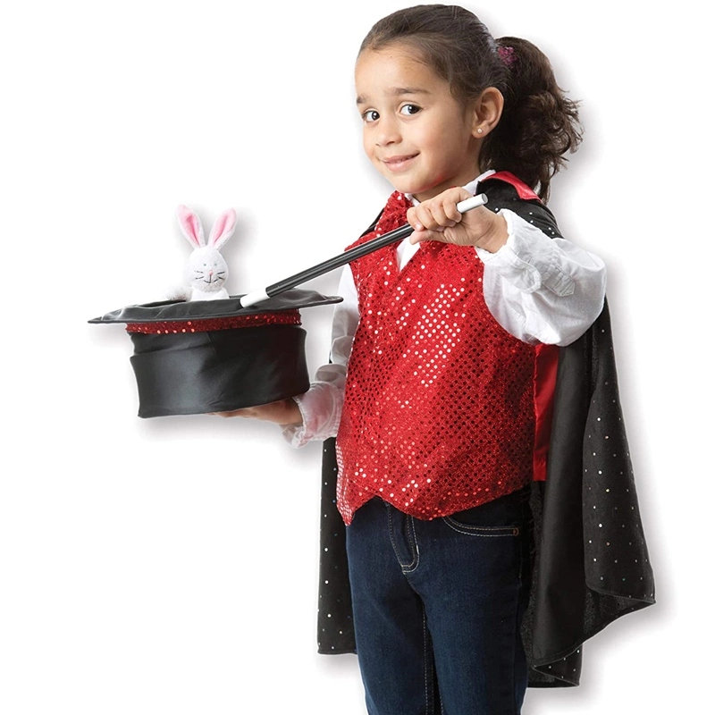 Halloween Party Magician Role Play Costume Set Includes Hat Cape Wand Magic Tricks Kids Carnival Magician Costume