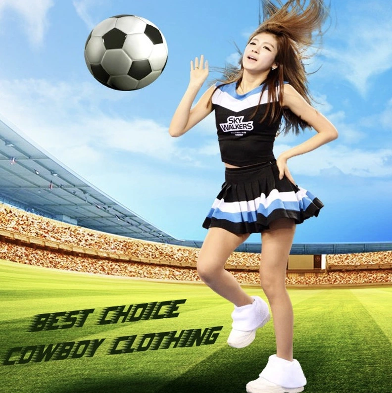 Beautiful Summer New Design Female Adult Cheerleading Costumes Soccer Crazy Fans Cheerleading Costumes