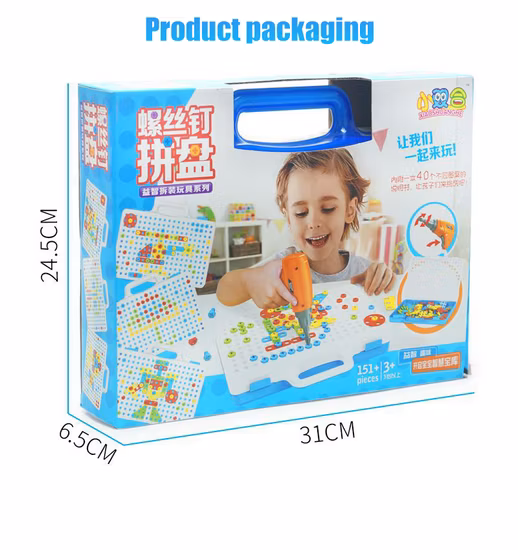 Tornillo de perforación 3D, rompecabezas de mosaico creativo, juguetes para niños, juguetes de bloques de construcción, juguete educativo