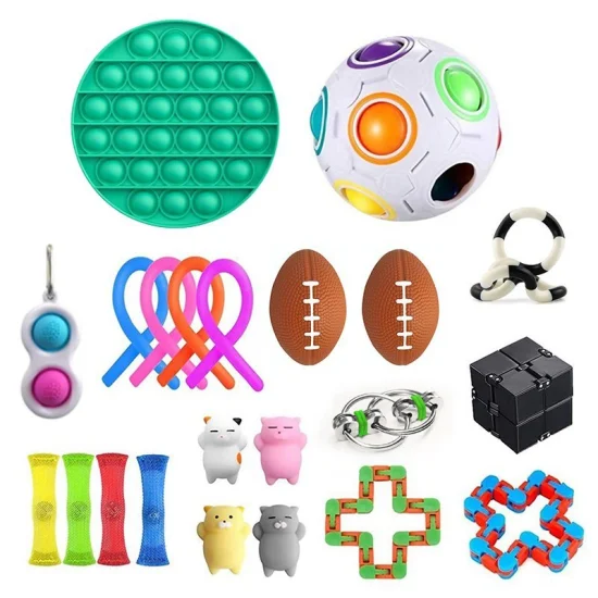 QS Amazon Venta caliente Soporte educativo Clientes Libertad DIY Asamblea Cube Fidget Toys Pop It Autismo Sensory Bubble Fidget Toys para niños Juguetes para niños