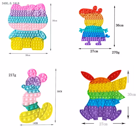Estallido creativo sensorial vendedor caliente del empuje de la burbuja del silicón de los juguetes de los niños del alivio de tensión él juguetes de la persona agitada