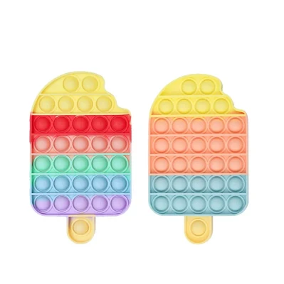 Empuje de silicona Pops It Bubble Fidget sensorial estrés juego de burbujas juguete educativo Pop up Fidget comida helado